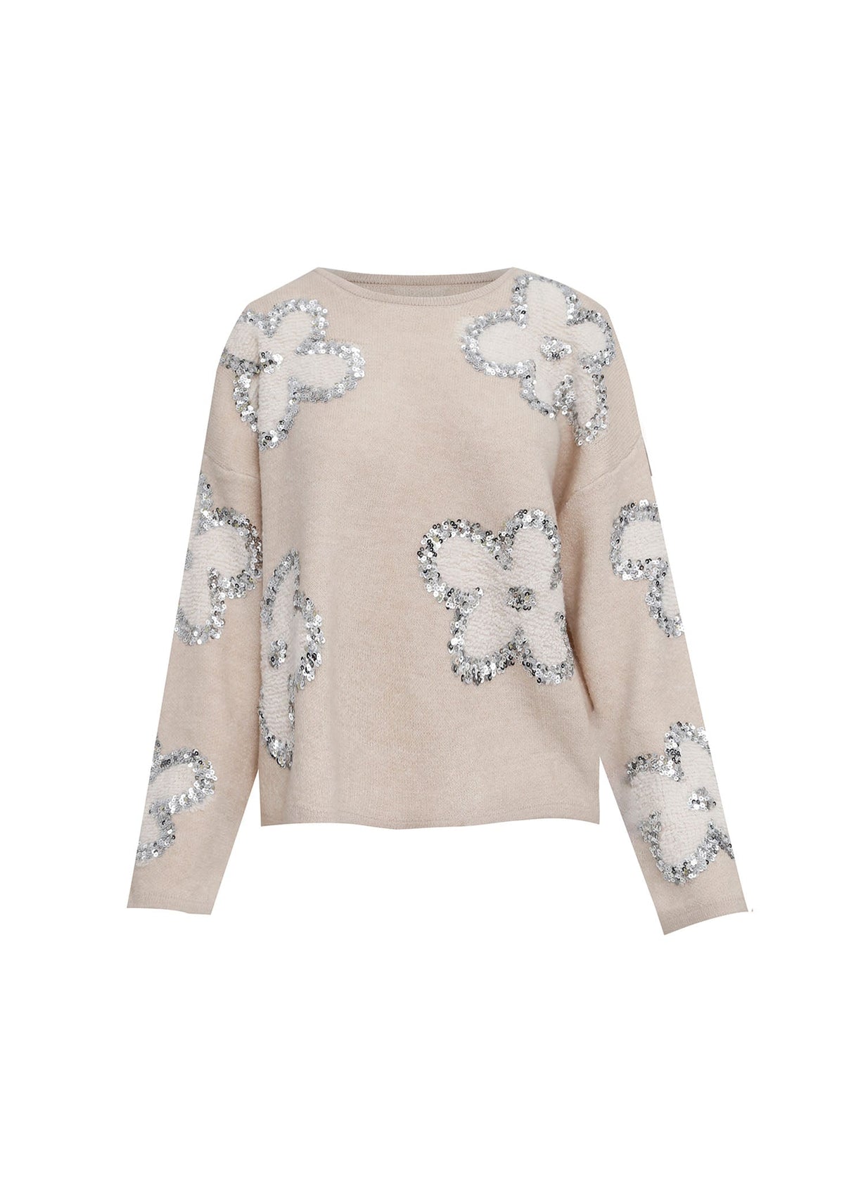 Conjunto Suéter Bordado com lantejoulas + saia