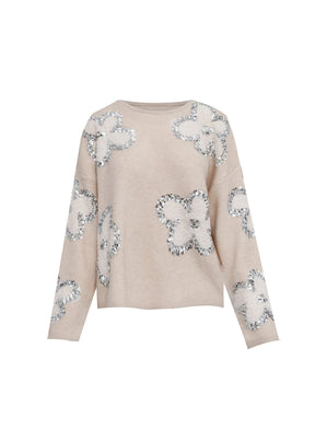 Conjunto Suéter Bordado com lantejoulas + saia