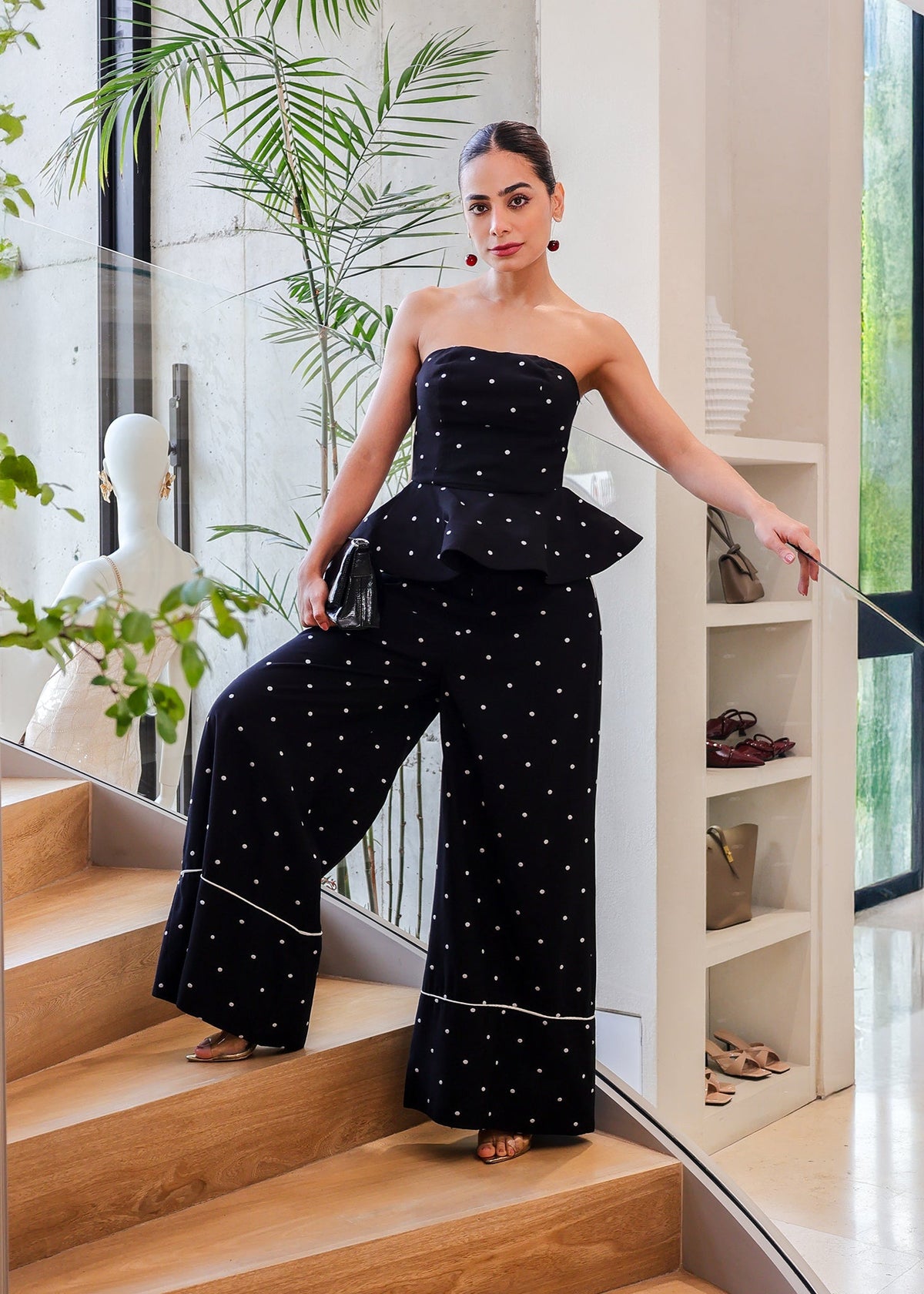 Conjunto Perola Chic Preto